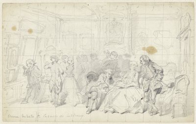 Eski bir Hollanda evindeki sanat takdiri Cabinet de tableaux (nesne üzerindeki başlık) by Herman Frederik Carel ten Kate