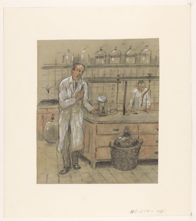 Bir laboratuvarda iki adam by Herman Heijenbrock (possibly)