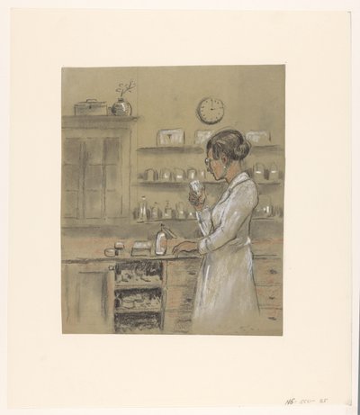 kadın, içinde, laboratuvar by Herman Heijenbrock (possibly)