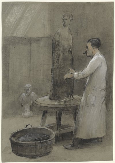 Heykeltıraş ve onun heykeli by Herman Heijenbrock