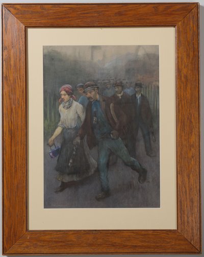 Madenci karısıyla yürüyen madenciler by Herman Heijenbrock