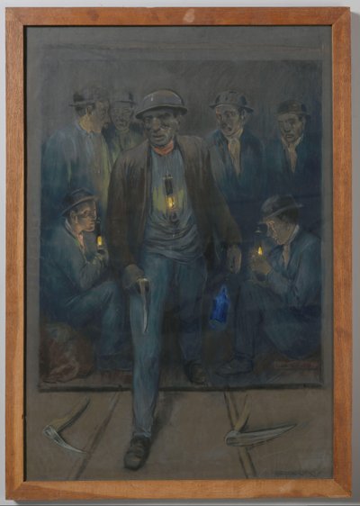 Madenciler şaft kafesini terk ediyor by Herman Heijenbrock