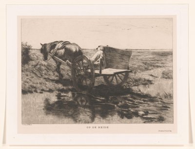 Çayırda at arabası Sağlıkta (nesnedeki başlık) by Herman Johannes van der Weele