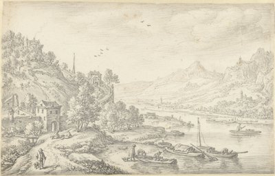 Fantezi Ren Nehri görünümü by Herman Saftleven