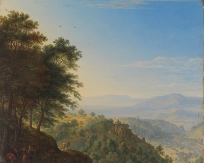 Ren Nehri üzerinde Boppard yakınlarındaki dağlık manzara by Herman Saftleven