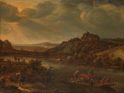 Feribot ile Nehir Manzarası by Herman the Younger Saftleven