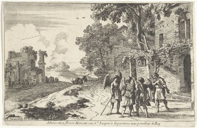 İbrahim üç meleği alır Eski Ahit Tasvirleri (dizi başlığı) by Herman van Swanevelt
