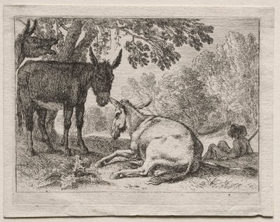 Manzaralardaki Hayvanlar: Eşekler by Herman van Swanevelt