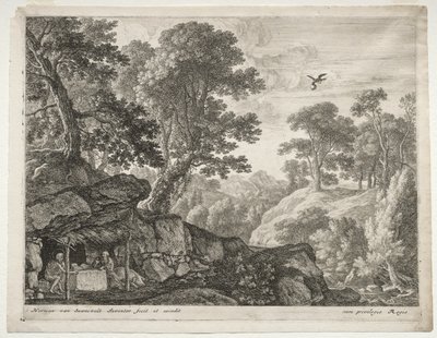 Tövbekarlar: Sts ile Manzara. Paul ve Anthony by Herman van Swanevelt