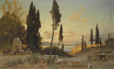 Boğaz manzarası, Konstantinopolis by Hermann David Salomon Corrodi
