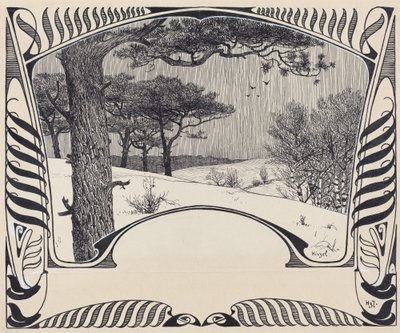Jugendstil Sınırında Bir Kış Manzarası by Hermann Hirzel