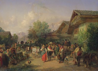 Alp Merasından Eve Dönüş, 1848 by Hermann Kauffmann