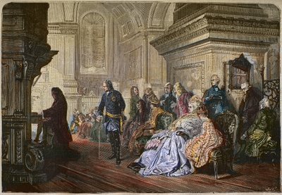 Prusya Kralı Büyük Frederic II (1712-1786), besteci Jean Sebastian Bach