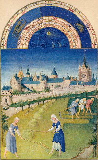 Haziran - saray ve Sainte-Chapelle, 15. yüzyıl, 1939 by Hermann Limbourg