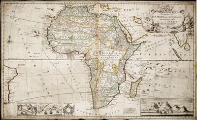 Afrika Haritası, 1715 civarı (renkli gravür) by Hermann Moll