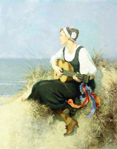 Sahilde (tuval üzerine yağlı boya) by Hermann Seeger