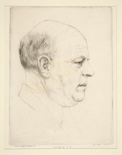 HN Bialik (profilde baş portresi) by Hermann Struck
