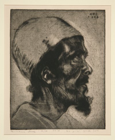 Profilde erkek kafa (kör bir adamın?) by Hermann Struck