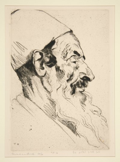Profildeki erkek kafa by Hermann Struck