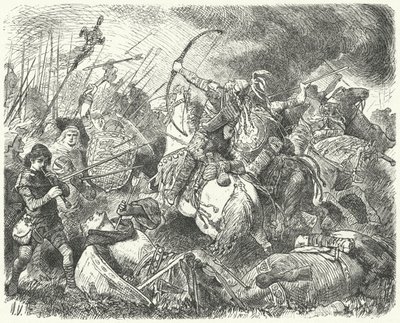Bir Hun ordusu savaş alanında püskürtüldü by Hermann Vogel