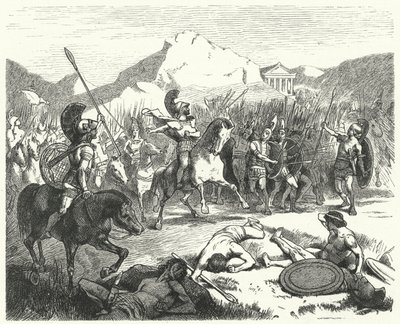 Epaminondas, Theban ordusunu savaşa davet ediyor by Hermann Vogel