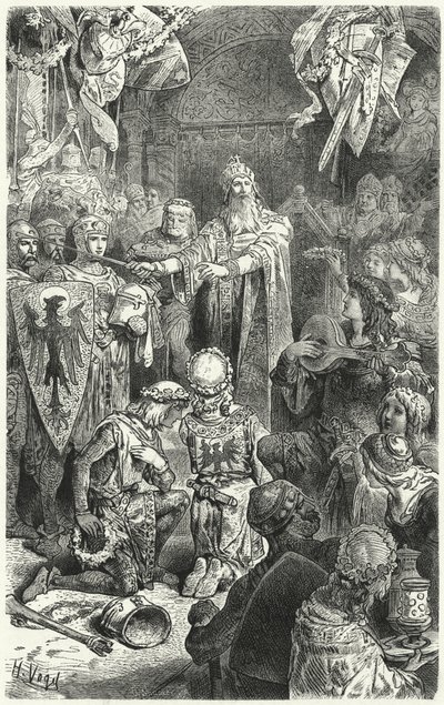 Mainz'de bir ziyafette Frederick Barbarossa by Hermann Vogel