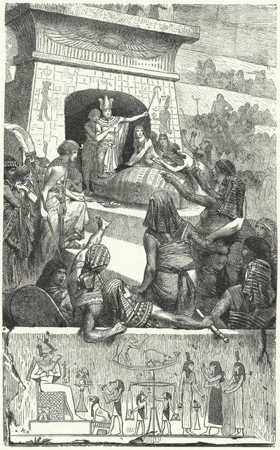 Eski Mısır firavununun cenazesi by Hermann Vogel