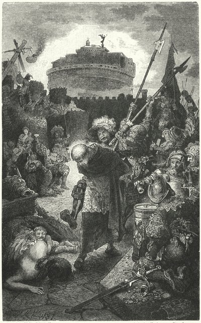 Alman Landsknechts Roma'yı yağmalıyor, 1527 by Hermann Vogel