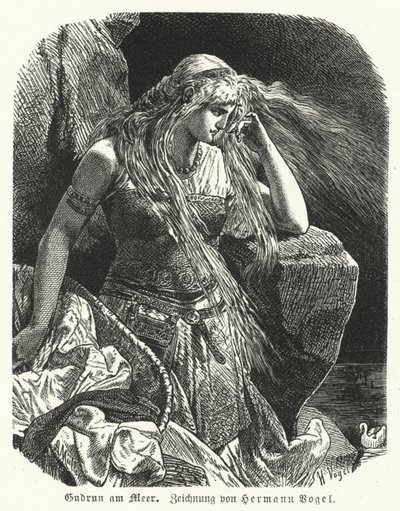 Gudrun denizin yanında by Hermann Vogel