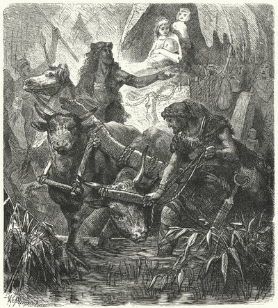 Hindistan'daki antik Aryanların göçü by Hermann Vogel