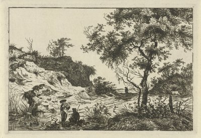 Şapkalı kadınla manzara by Hermanus Fock