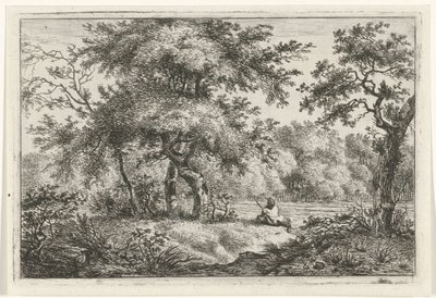 Adam ormanda dinlenme by Hermanus Fock