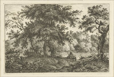 Adam ormanda dinlenme by Hermanus Fock