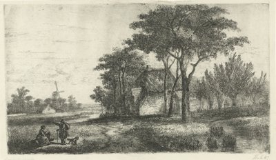 Bir uzun yürüyüşe çıkan kimse ile manzara by Hermanus Jan Hendrik van Rijkelijkhuysen