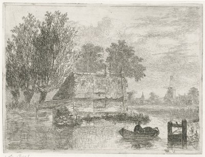 Bir teknede bir varil olan adam by Hermanus Jan Hendrik van Rijkelijkhuysen