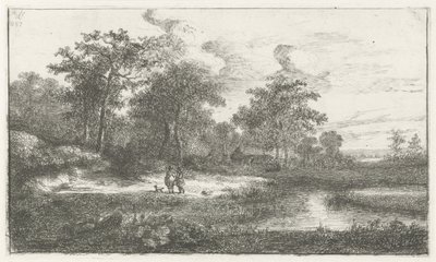 Bir havalandırmada iki avcı by Hermanus Jan Hendrik van Rijkelijkhuysen