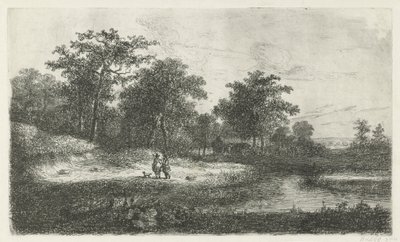 Bir vende iki avcı by Hermanus Jan Hendrik van Rijkelijkhuysen