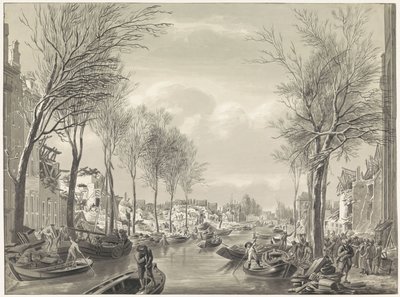 Felaketten sonra Steenschuur'da restorasyon çalışması, 1807 by Hermanus Numan (possibly)
