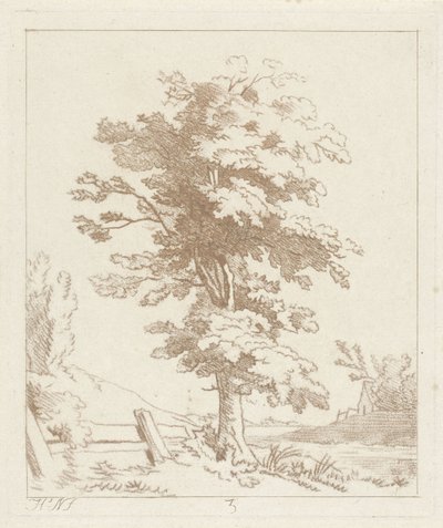 Bir manzarada ağaç by Hermanus Numan