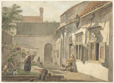 Utrecht'te figürlü avlu by Hermanus van Brussel