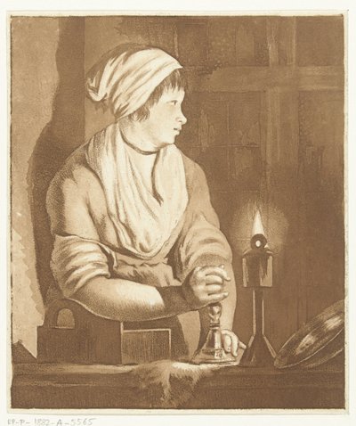 şamdan ile hizmetçi by Hermanus van Brussel