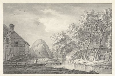 Bir fenerle kanalda yüz by Hermanus van Brussel