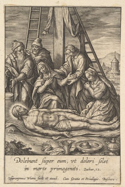 Ağıt, 1619'dan önce. by Hieronymous Wierix