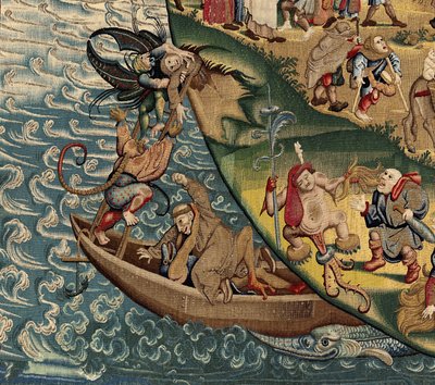 Hieronymus Bosch'un çalışmasından ilham alan duvar halısı, yaklaşık 1560 (altın, gümüş, ipek ve yün) by Hieronymus (after) Bosch