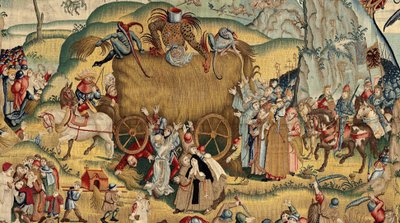 Hieronymus Bosch'un çalışmasından ilham alan goblen, yaklaşık 1560 (altın, gümüş, ipek ve yün) by Hieronymus (after) Bosch
