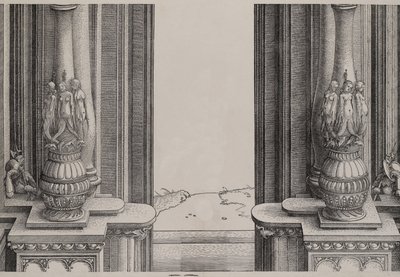 Merkezi Portala Giriş Yolunun Orta Bölümü, Sirenlerle Süslenen Sütunlar ..., 1515. by Hieronymus Andreae