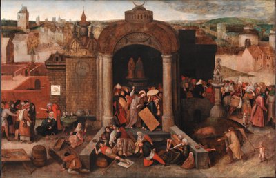 Mesih Tüccarları Tapınaktan Sürerken by Hieronymus Bosch