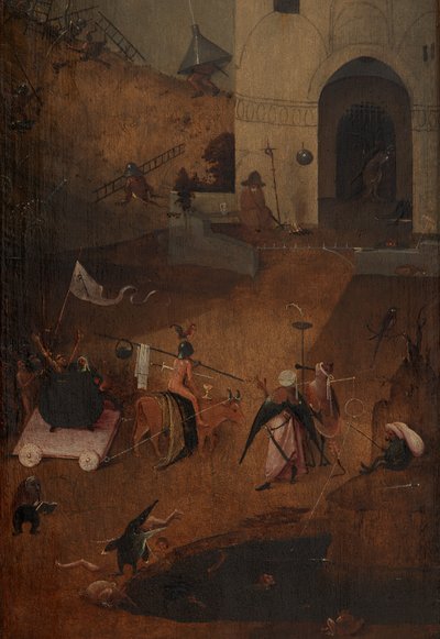 Kıyamet Günü'nün sağ panelinin detayı (panel üzeri yağlı boya) by Hieronymus Bosch