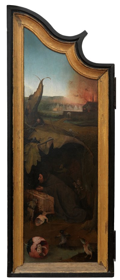 Triptych of Job'un sol paneli, c.1500-24 (panel üzeri yağlı boya) by Hieronymus Bosch
