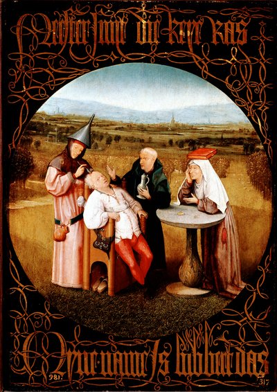 Delilik Taşının Çıkarılması (Taşı Kesmek veya Deliliğin Tedavisi) - Resim by Hieronymus Bosch
